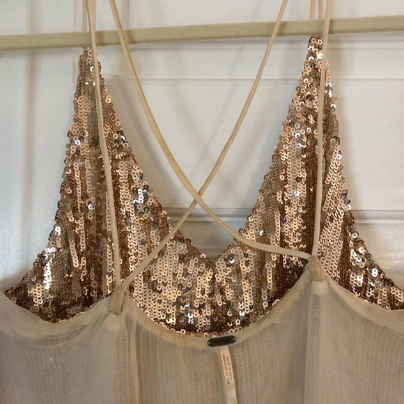 Free People Gold Sparkler Mini Slip Dress - Picture 6 of 7